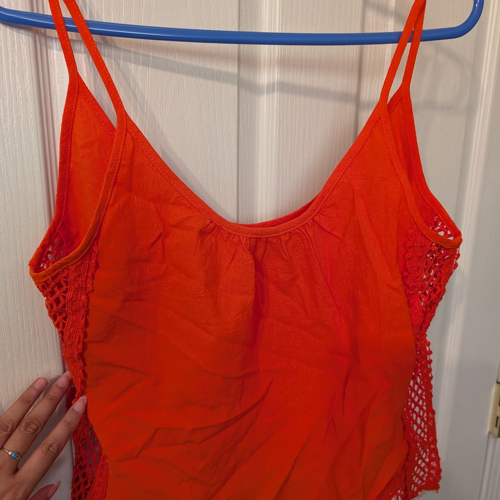SHEIN Bright Orange Sleeveless Top